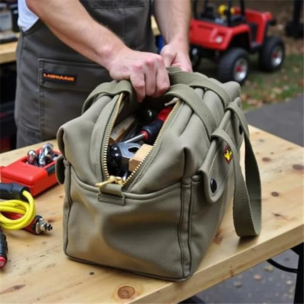 Canvas All Purpose Military Style Duffle Bag, Water-Resistant, Adjustable